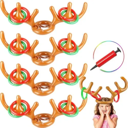 comprar Juego De 4 Anillos Inflables Con Cuernos, Anillos De Reno