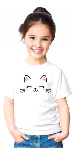 Polera Gatito Lindo Kawai Cute Cat   Niño Niña