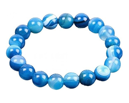 Pulsera De Piedras Preciosas Yonku, Agata Azul