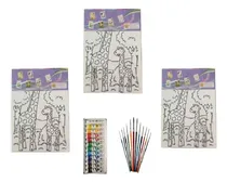 Comprar Set 6 Bastidores Lienzos 30x40cm Con Diseño Pintura Y Pincel