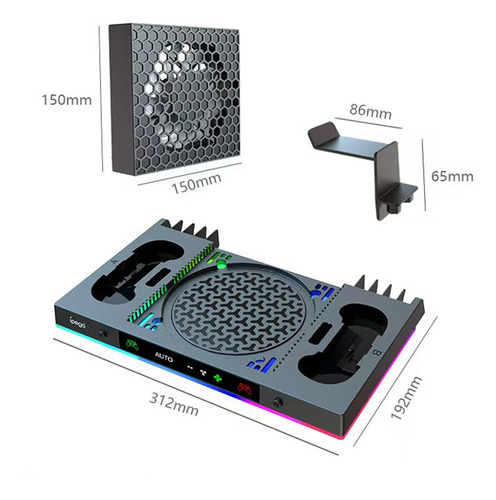 Enfriator Charger Base With Rgb Light For Xbox Series X