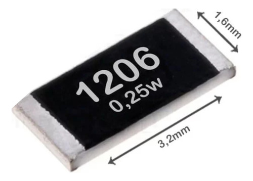 Kit Resistor Smd 1206 10r0 10r Ohms 1% 1/4w Raparo Módulo