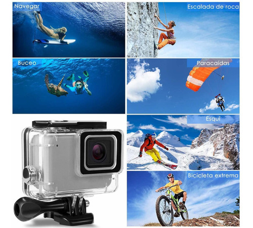 Imagen 4 de 7 de Funda Impermeable Para Gopro Hero 7 Silver/white