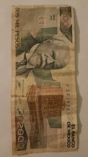 Billete Serie Aw 1985 2,000 Pesos Mx, 5d.