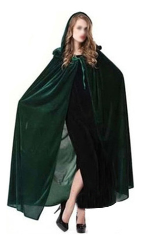 Disfraz De Mago Con Capa De Bruja De Halloween Verde Oscuro