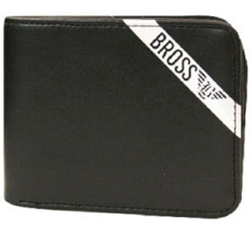 Billetera Bross Cuero Franja Bross Black Negro