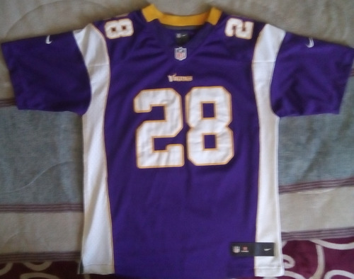 Jersey Minnesota Vikings Bordado L Juvenil Para 14 A 16 Años