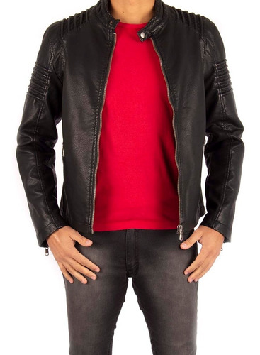Imagen 1 de 4 de Campera Huntley Motoquera Negro