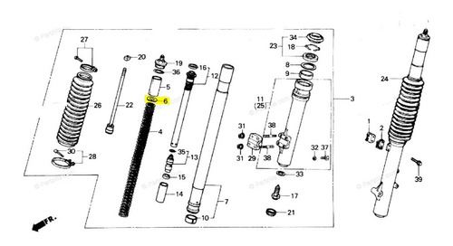 Metal Suspension Cr500 (1988) 51404-ks6-831 Honda