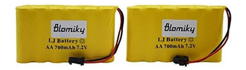 Blomiky 2 Pack 72v 700mah Nicd Bateria Aa Recargable Sm 2p