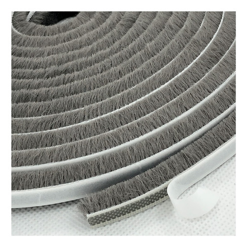 Burlete Autoadhesivo Tipo Cepillo 5 M Gris Mmg