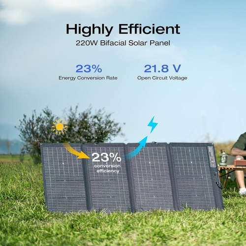 Panel Solar Portátil; 220 W; Conversión Del 23%, Ecoflow