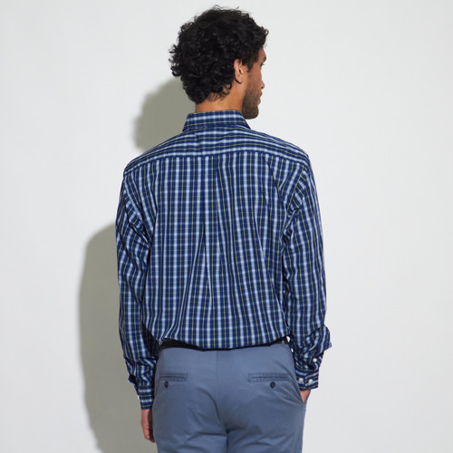Camisa Hombre Kevingston Pond Escocesa Azul Oscuro