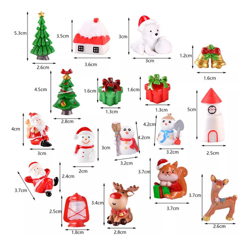 17 Estatuas Navideñas En Miniatura, Renos Navideños