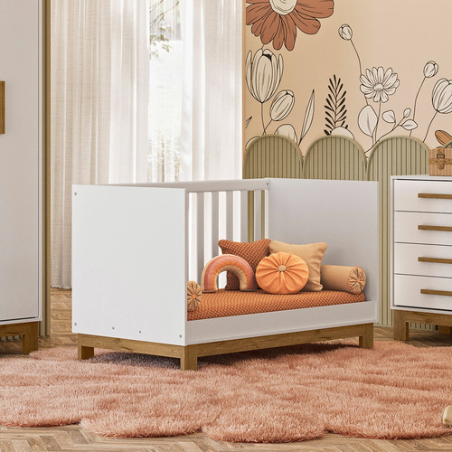 Berço Slim 4315 Com Grade De Proteção Removível E Colchão