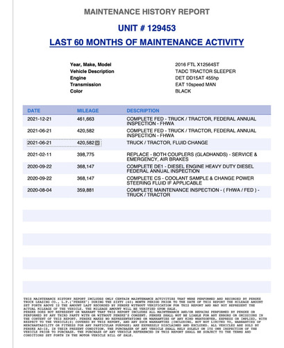 2016 Freightliner Cascadia Evolution 125 Manual