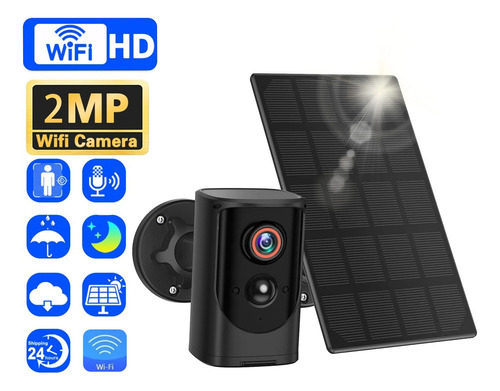 Câmera De Vigilância De Energia Solar Wifi Sem Fio Doméstica