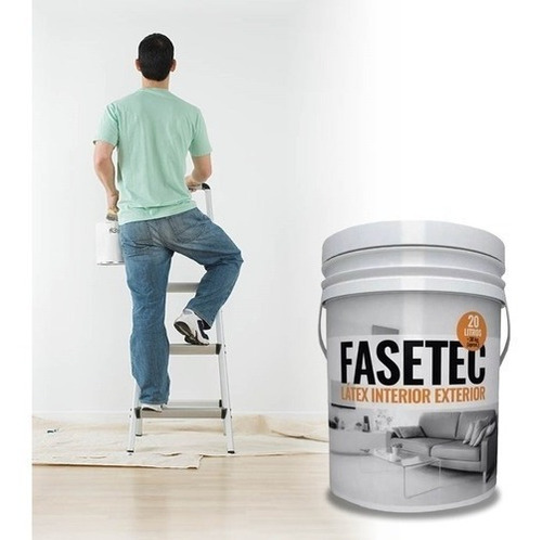 Imagen 3 de 9 de Combo Pintura Fasetec 20 Lts Rodillo Pincel Bandeja