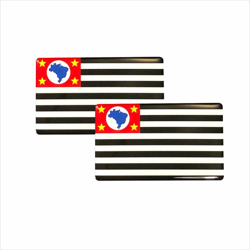 Imagem 1 de 4 de 2 Bandeira Resinada Do Estado De São Paulo 8x5cm 