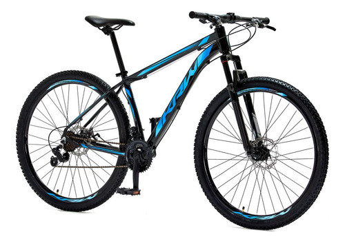 Bicicleta  KRW MTB aro 29 21" 24v freios de disco hidráulico câmbios Shimano TZ cor preto/azul