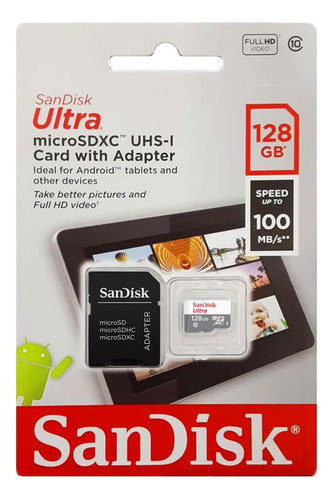 Tarjeta Sandisk Ultra De 128 Gb Microsdxc Uhs-i Con Adaptado