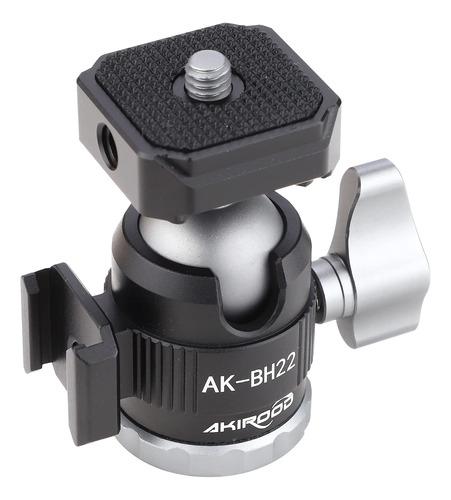 Metal Small Ball Head With Dual Cold Shoe Mounts With 1/4 S.