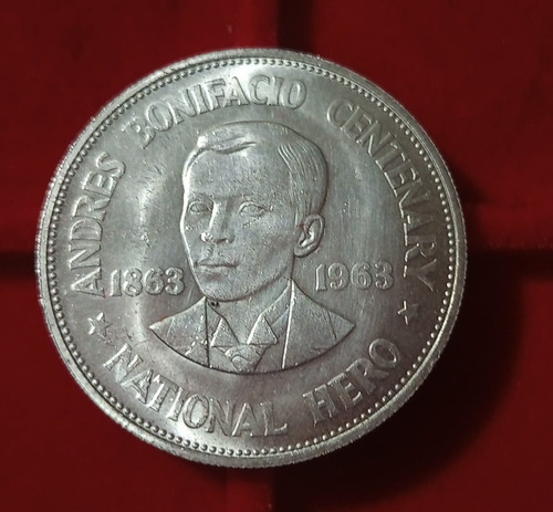 Moneda De Filipinas 1 Peso 1963- Andres Bonifacio Km193 Xf-