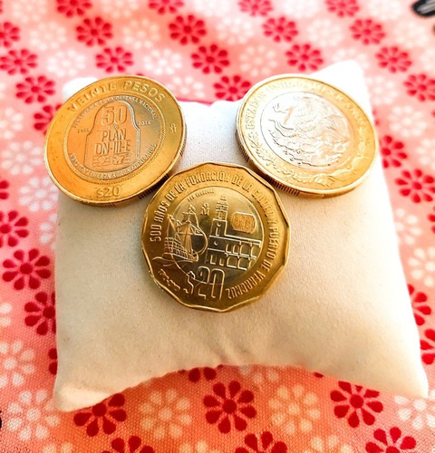 2 Monedas De 50 Años Plan Dn-lll-e Y 1 Moneda De Veracruz 