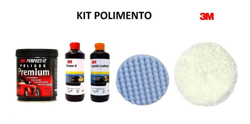 Kit Polidor Premium + Finesse-it + Liquido Lustr. +boinas 3m