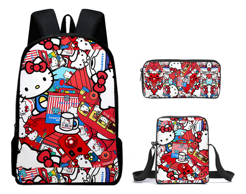 Nueva Hellokitty Cute Hello Kitty En 3d De Tres Piezas