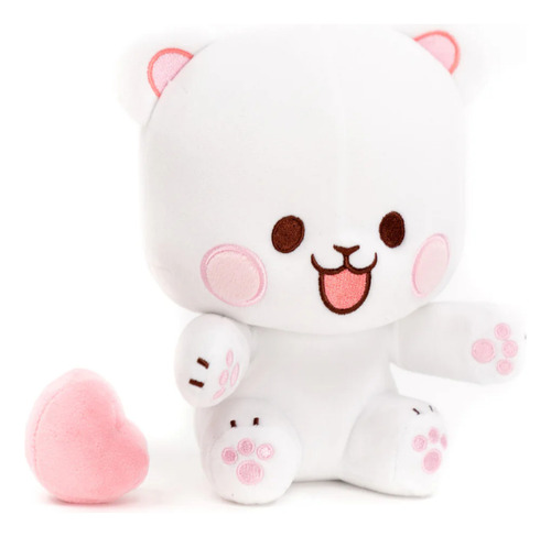 Milk & Mocha Heart Plush Blanco