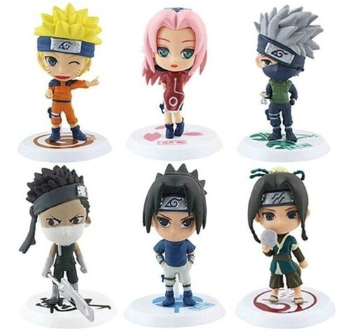 Naruto Sasuke Colección Set 6 Figuras Bolsa Anime Promocion