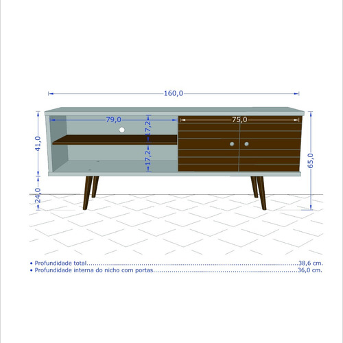 Imagen 5 de 5 de Mueble Rack Para Tv En Madera Mdp Onix Cin/off