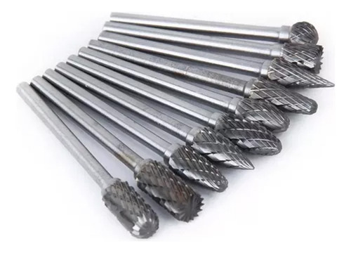 Kit Game 10 Cortadores De Archivos Giratorios De Metal Duro