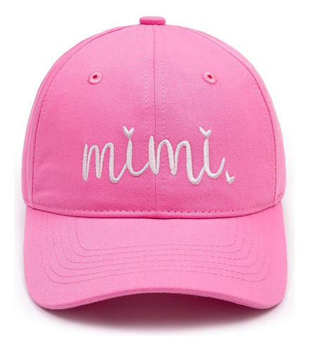 Mimi - Gorro De Béisbol Bordado Ajustable Para Mujer Rosado Talla Única