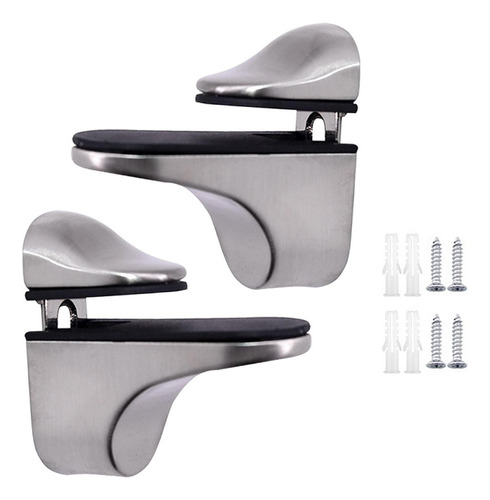 Soporte De Cristal For Estantes, Sujetadores Cepillado