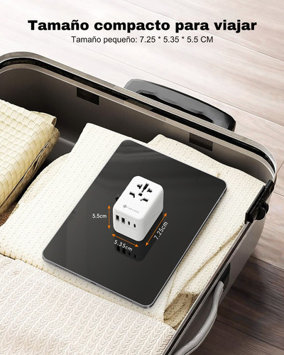 Novoo Adaptador De Corriente Viaje Universal Cargador 4usb