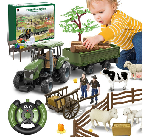Tractor De Control Remoto Juguete Granja Para Niños 3 Años Color Personaje