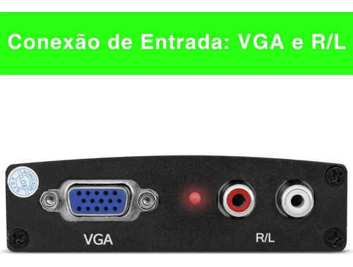 Conversor Adaptador Vga Rca Para Hdmi Full Hd Bivolt Led