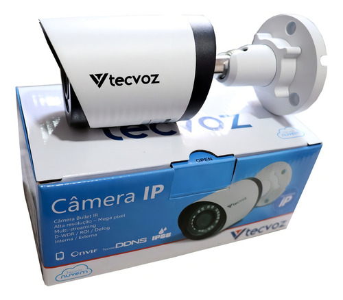 Câmera de segurança Tecvoz TV-ICB102 TV com resolução de 1MP visão nocturna incluída branca