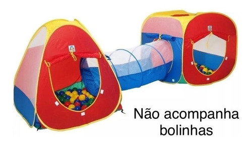 Imagem 1 de 7 de Barraca Toca Azul Infantil 3 Em 1 Com Túnel Pronta Entrega 