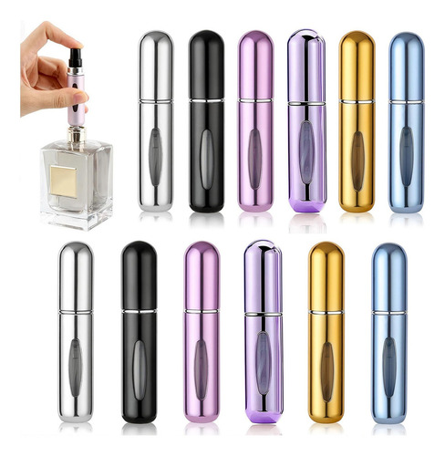 12 Mini Atomizador Recargable Perfume Capsular Frasco Viajar