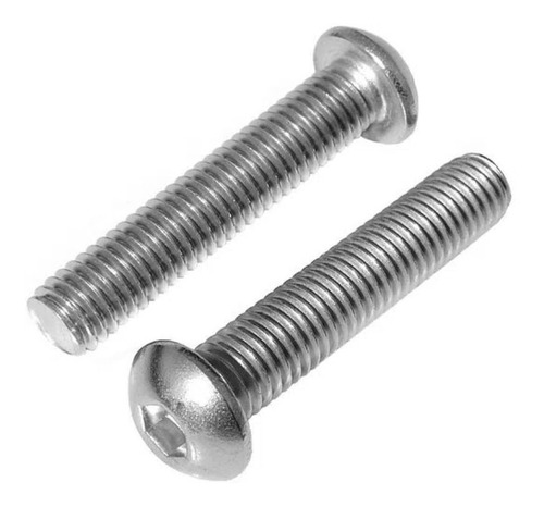 Parafuso Allen Inox M6 X 45 Cabeça Abaulada - 50 Unidades