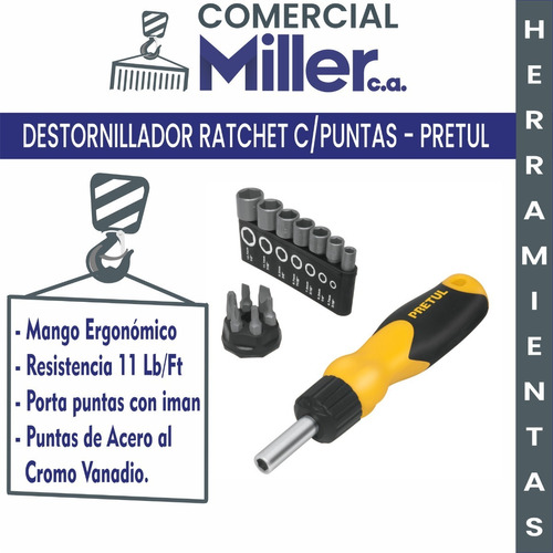 Destornillador T/ratchet Pretul 14 Pzs - Des-14p 