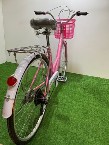 Imagen 5 de 9 de Bicicleta De Paseo Aro 26 Rosada 7 Velocidades
