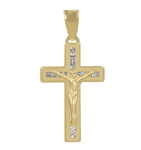Medalla Dije Cruz Crucifijo Cristo Oro 10k 10 Kilates Hombre