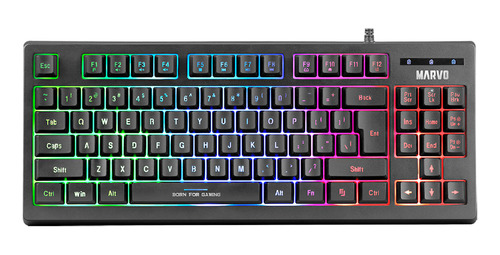 Teclado Membrana Gamer En Español Gaming K607 Luces Led Rgb