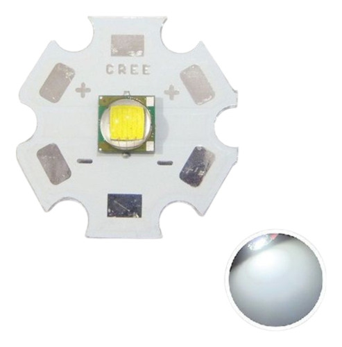 Led 10w 3v Cree T6 6400k 20mm Exploradora Alta Potencia 