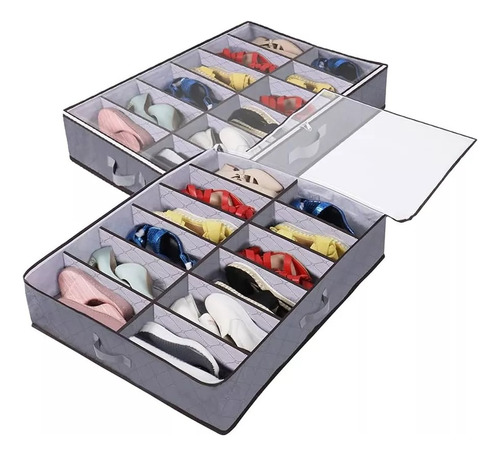 Organizador Zapatos Bajo Cama 12 Divisiones Placard Orden