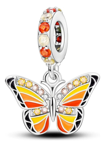 Charm Mariposa Monarca Dije De Plata Esterlina S925